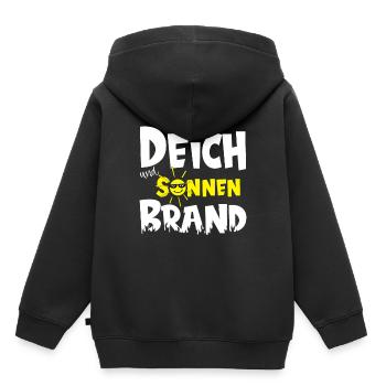 Deich und Sonnenbrand für Camping Urlaub - Kinder Premium Organic Hoodie - Schwarz - Hinten - AI Model Kid Male (0cm)