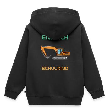Endlich Schulkind mit Bagger - 2022 | Schulanfang - Kinder Premium Organic Hoodie - Schwarz - Hinten - AI Model Kid Male (0cm)