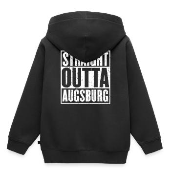 Straight Outta Augsburg Vintage - Sweat Premium à capuche enfant bio - noir - Dos - AI Model Kid Male (0cm)