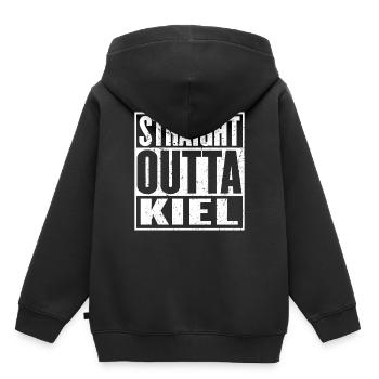 Straight Outta Kiel Vintage - Sweat Premium à capuche enfant bio - noir - Dos - AI Model Kid Male (0cm)