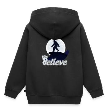 Big Foot Moon Believe - Kinder Premium Organic Hoodie - Schwarz - Hinten - AI Model Kid Male (0cm)