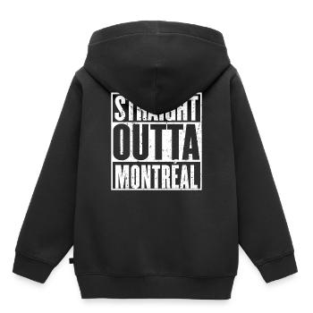 Straight Outta Montréal Vintage - Sweat Premium à capuche enfant bio - noir - Dos - AI Model Kid Male (0cm)