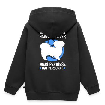 Mein Pekinese hat Personal Peking-Palasthund - Kinder Premium Organic Hoodie - Schwarz - Hinten - AI Model Kid Male (0cm)