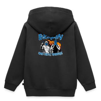 Berlin und nicht anders UPDATE - Kinder Premium Organic Hoodie - Schwarz - Hinten - AI Model Kid Male (0cm)