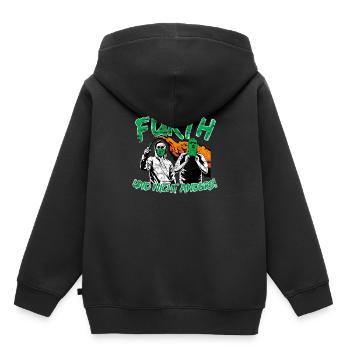 Fürth und nicht anders UPDATE - Kinder Premium Organic Hoodie - Schwarz - Hinten - AI Model Kid Male (0cm)