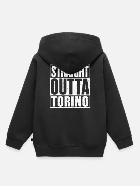 Straight Outta Torino Vintage - Felpa Premium con cappuccio bambino bio - nero
