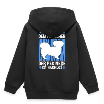 Pekinese Herrchen Peking-Palasthund Pekingese - Kinder Premium Organic Hoodie - Schwarz - Hinten - AI Model Kid Male (0cm)