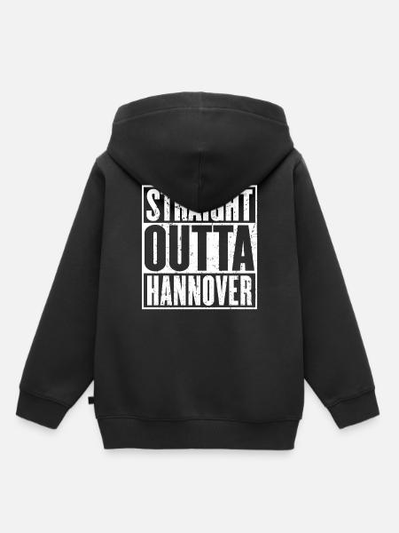 Straight Outta Hannover Jahrgang - Kinder Premium Organic Hoodie - Schwarz