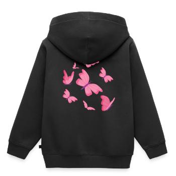Schmetterlinge Schmetterling Design - Kinder Premium Organic Hoodie - Schwarz - Hinten - AI Model Kid Male (0cm)