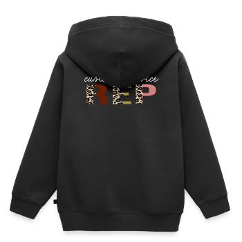 Customer Service Rep Leopard Print Funny Gift - Kids Premium Organic Hoodie - black - Back - AI Model Kid Male (0cm)