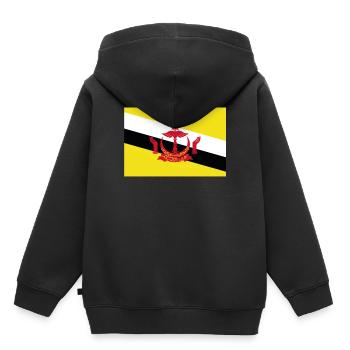 Drapeau officiel du Brunei Bruneian Country Pride - Sweat Premium à capuche enfant bio - noir - Dos - AI Model Kid Male (0cm)
