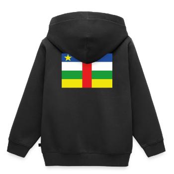 Drapeau officiel de la République centrafricaine Afrique - Sweat Premium à capuche enfant bio - noir - Dos - AI Model Kid Male (0cm)