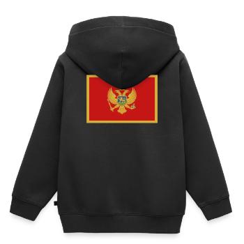 Drapeau officiel du Monténégro Monténégro Monténégro Country Pride - Sweat Premium à capuche enfant bio - noir - Dos - AI Model Kid Male (0cm)
