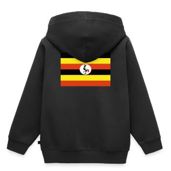 Official Uganda Flag Ugandan Country Pride - Kids Premium Organic Hoodie - black - Back - AI Model Kid Male (0cm)