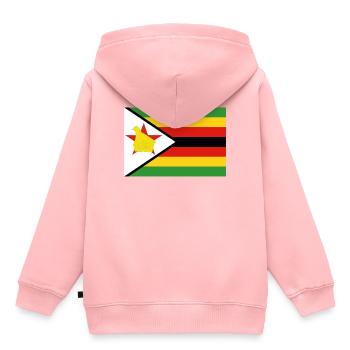 Drapeau officiel du Zimbabwe Zimbabwe Country Pride - Sweat Premium à capuche enfant bio - rose - Dos - AI Model Kid Female (0cm)