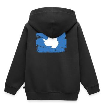 Drapeau officiel de l’Antarctique Pays antarctique - Sweat Premium à capuche enfant bio - noir - Dos - AI Model Kid Male (0cm)