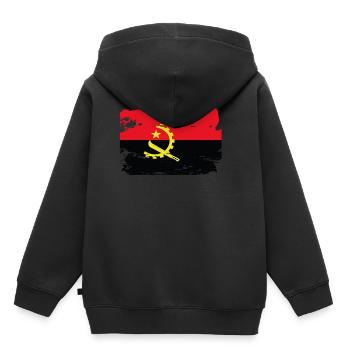 Drapeau officiel angolais Country Pride Vintage - Sweat Premium à capuche enfant bio - noir - Dos - AI Model Kid Male (0cm)