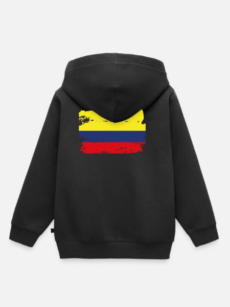 Drapeau officiel de la Colombie Fierté du pays colombien - Sweat Premium à capuche enfant bio - noir