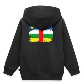 Drapeau officiel de la République centrafricaine Afrique - Sweat Premium à capuche enfant bio - noir - Dos - AI Model Kid Male (0cm)