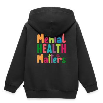 Mental Health Matters Brise la stigmatisation - Sweat Premium à capuche enfant bio - noir - Dos - AI Model Kid Male (0cm)