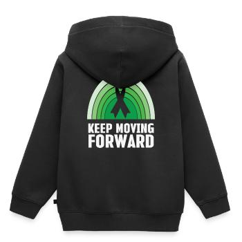Weiter vorwärts Psychische Gesundheit Retro Vintage - Kinder Premium Organic Hoodie - Schwarz - Hinten - AI Model Kid Male (0cm)