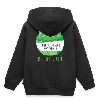 Mental Health Awareness ist meine Jam Mental Illness - Kinder Premium Organic Hoodie - Schwarz - Hinten - AI Model Kid Male (0cm)