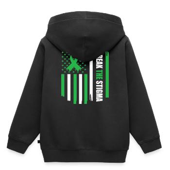 Brechen Sie das Stigma Psychische Gesundheit USA Flagge Vitnage - Kinder Premium Organic Hoodie - Schwarz - Hinten - AI Model Kid Male (0cm)