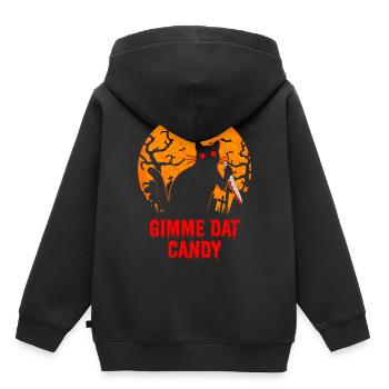 Gimme Dat Candy Chat Effrayant Halloween - Sweat Premium à capuche enfant bio - noir - Dos - AI Model Kid Male (0cm)