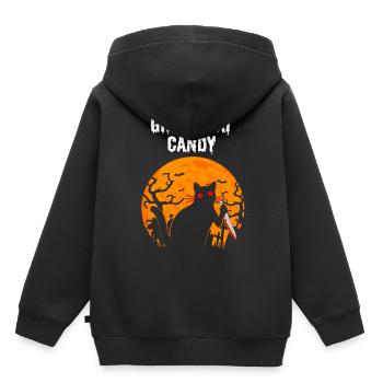 Gimme Dat Candy Chat Effrayant Halloween - Sweat Premium à capuche enfant bio - noir - Dos - AI Model Kid Male (0cm)