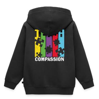Teach Compassion Compassion Quotes - Kids Premium Organic Hoodie - black - Back - AI Model Kid Male (0cm)