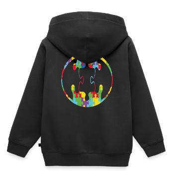 Akzeptieren Sie den Unterschied motivierende Zitate - Kinder Premium Organic Hoodie - Schwarz - Hinten - AI Model Kid Male (0cm)