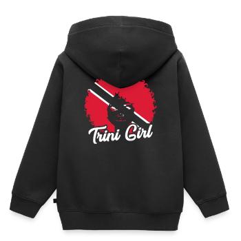 Trinité-et-Tobago Fille - Sweat Premium à capuche enfant bio - noir - Dos - AI Model Kid Male (0cm)