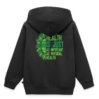 Vous n’êtes pas seul à être sensibilisé à la santé mentale - Sweat Premium à capuche enfant bio - noir - Dos - AI Model Kid Male (0cm)