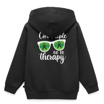 Combattez comme un patron Sensibilisation à la santé mentale - Sweat Premium à capuche enfant bio - noir - Dos - AI Model Kid Male (0cm)