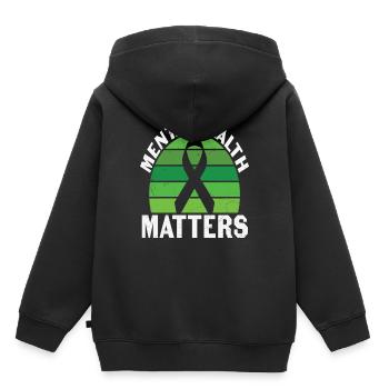 C’est normal de ne pas être d’accord Sensibilisation à la santé mentale - Sweat Premium à capuche enfant bio - noir - Dos - AI Model Kid Male (0cm)