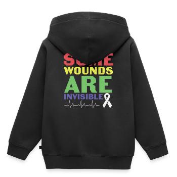 Tous les handicaps ne sont pas visibles Santé mentale - Sweat Premium à capuche enfant bio - noir - Dos - AI Model Kid Male (0cm)