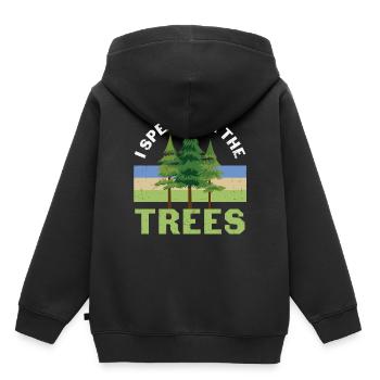 Ich spreche für den Baumschutz der Bäume - Kinder Premium Organic Hoodie - Schwarz - Hinten - AI Model Kid Male (0cm)