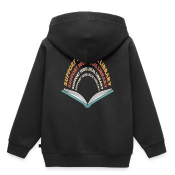 Support Your Local Library Library Importance - Kids Premium Organic Hoodie - black - Back - AI Model Kid Male (0cm)