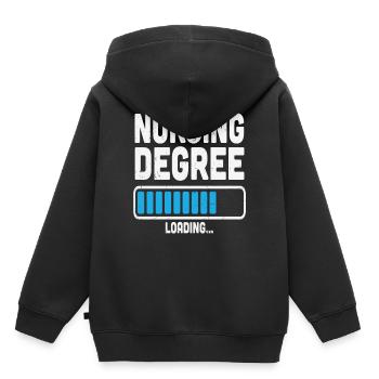 Pflegegrad Laden Pflegeangebote - Kinder Premium Organic Hoodie - Schwarz - Hinten - AI Model Kid Male (0cm)