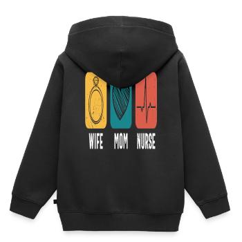 Ehefrau Mutter Krankenschwester Ermächtigung Zitate - Kinder Premium Organic Hoodie - Schwarz - Hinten - AI Model Kid Male (0cm)