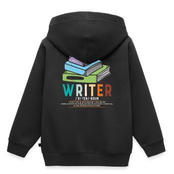 Autorenzitate - Kinder Premium Organic Hoodie - Schwarz - Hinten - AI Model Kid Male (0cm)
