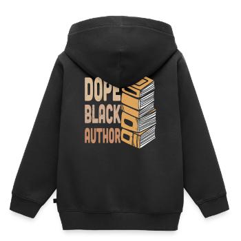 Schwarzer Autor Schriftsteller Zitate - Kinder Premium Organic Hoodie - Schwarz - Hinten - AI Model Kid Male (0cm)