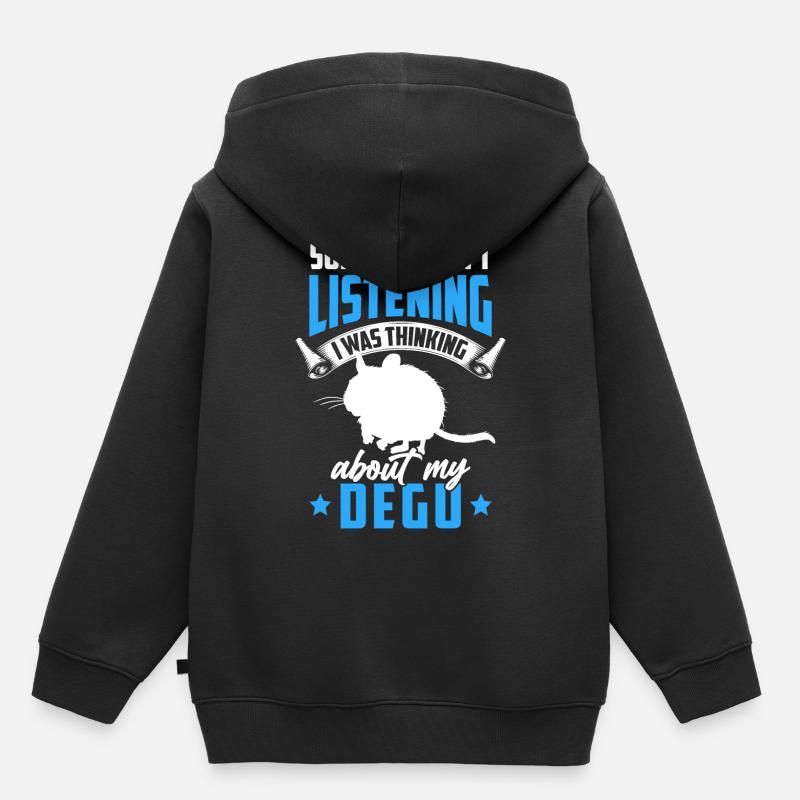A été distrait par le rongeur chilien Degu - Sweat Premium à capuche enfant bio - noir