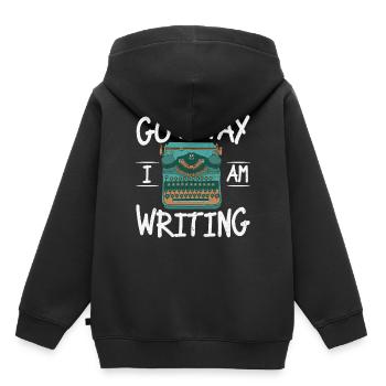 Go Away I Am Writing Writing Quotes - Kids Premium Organic Hoodie - black - Back - AI Model Kid Male (0cm)
