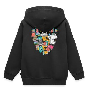 Bücher Lover Writer Zitate - Kinder Premium Organic Hoodie - Schwarz - Hinten - AI Model Kid Male (0cm)