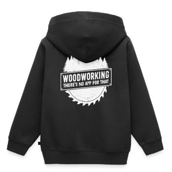 Travail du bois Il n’y a pas d’application pour cela - Sweat Premium à capuche enfant bio - noir - Dos - AI Model Kid Male (0cm)