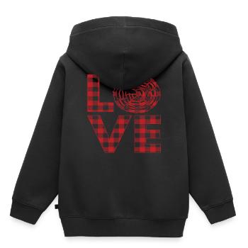 Citations de Love Woods - Sweat Premium à capuche enfant bio - noir - Dos - AI Model Kid Male (0cm)