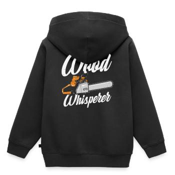 Citations de Wood Whisperer - Sweat Premium à capuche enfant bio - noir - Dos - AI Model Kid Male (0cm)