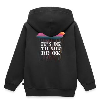 C’est ok de ne pas être ok - Sweat Premium à capuche enfant bio - noir - Dos - AI Model Kid Male (0cm)