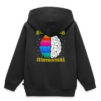 Psychische Gesundheit beendet das Stigma Gesundheit - Kinder Premium Organic Hoodie - Schwarz - Hinten - AI Model Kid Male (0cm)